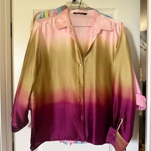 Gradient Pink and Gold Women's Top